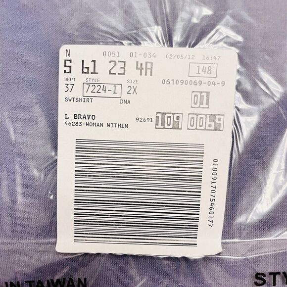 Woman Within Women's Plus Size 2X Fleece Sweatshirt Denim Blue Made In Taiwan - Picture 6 of 9